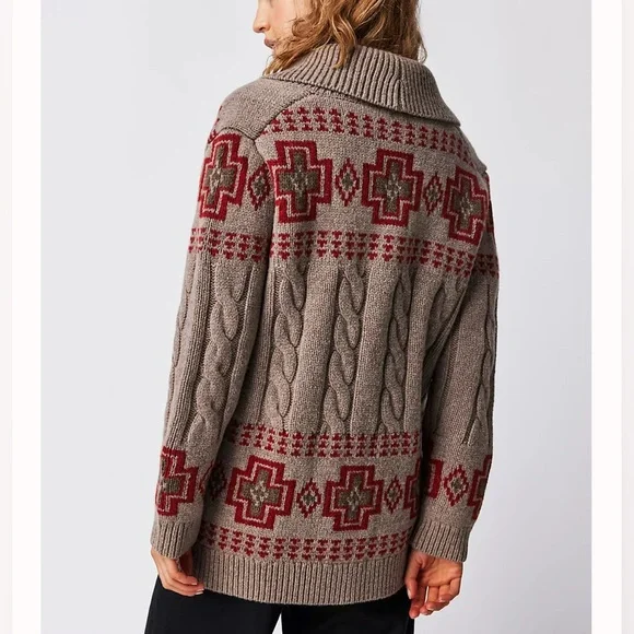 Free People & Pendleton Jace Cable Cardi Size XL - Picture 6 of 7